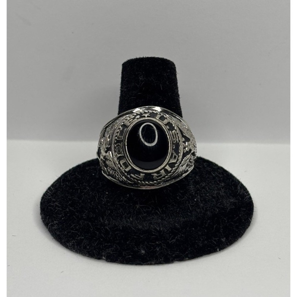 VTG ChestCraft U.S. Air Force Sterling Silver Ring‎ 925 Black Onyx Military USAF